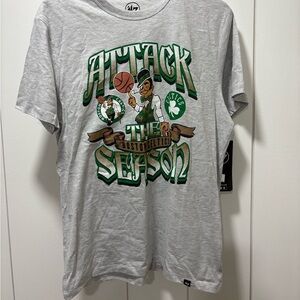 ‘47 Boston Celtics Gray T-shirt Attack The Season Mens Size Medium NWT